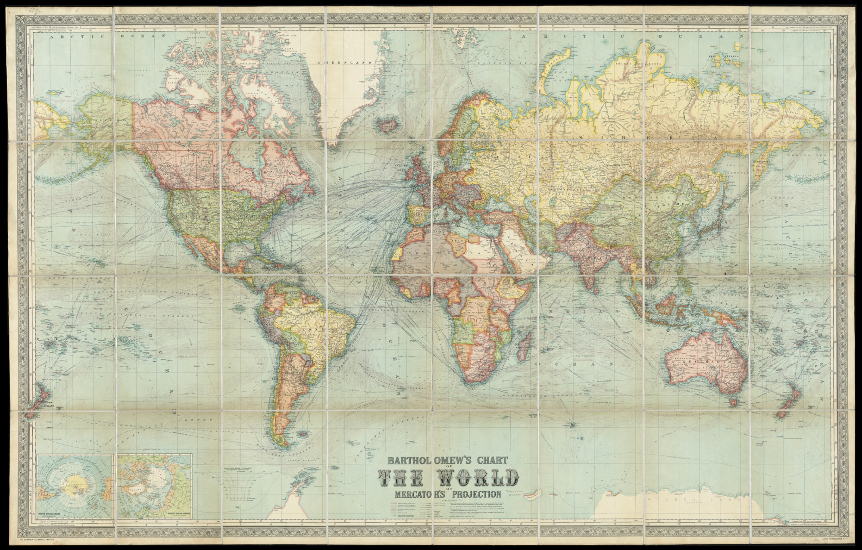 Bartholomew's Chart of the World on Mercator's Projection